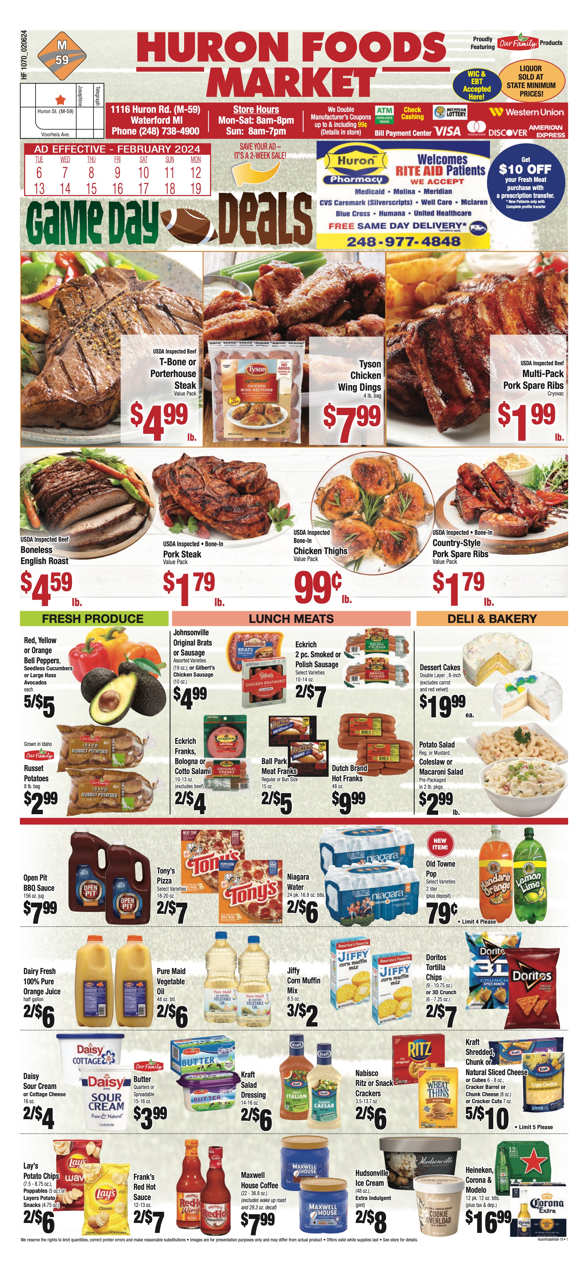 Weekly ad circular for Huron Foods Market